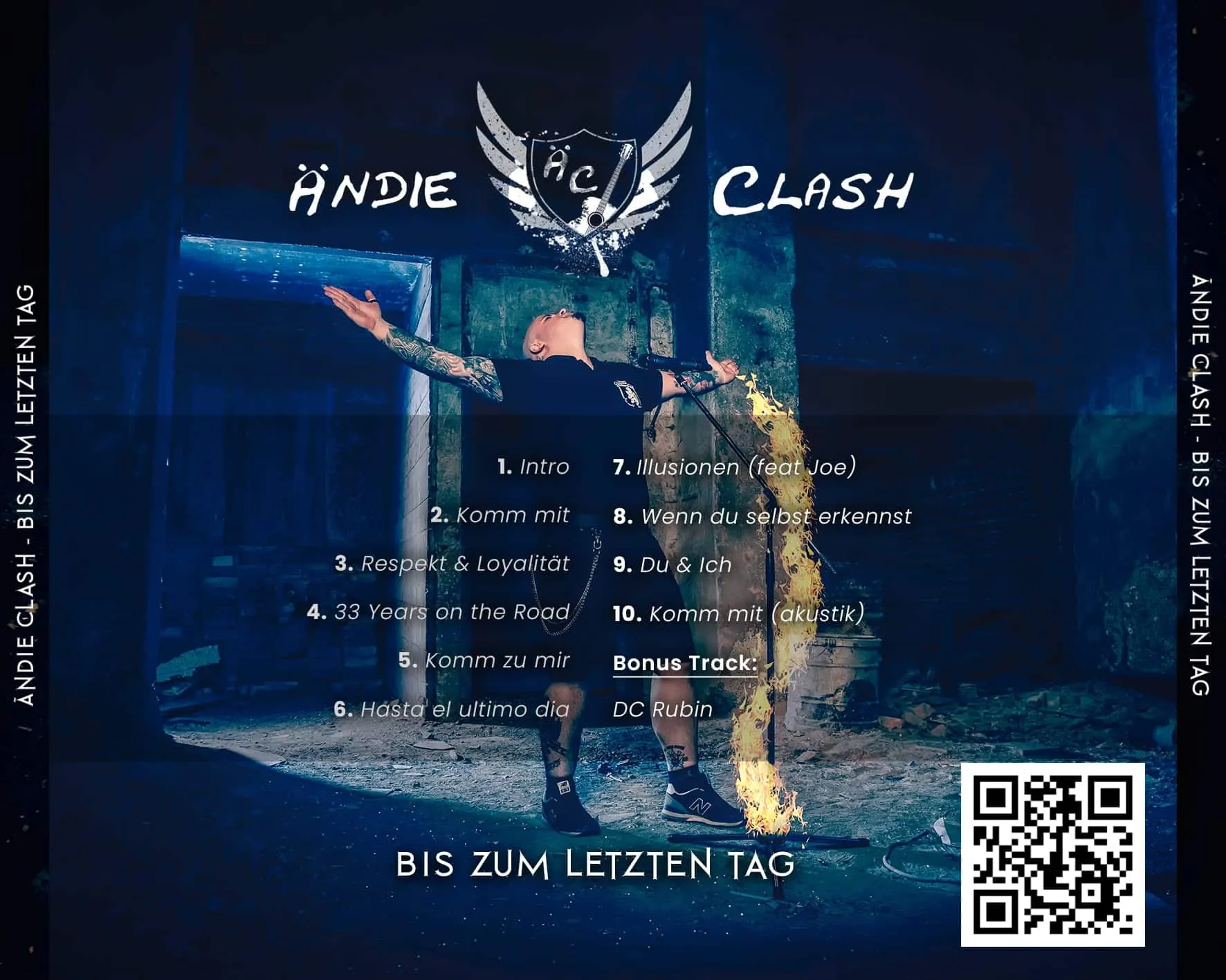 Back-Cover mit Tracklist des Albums Bis zum letzten Tag